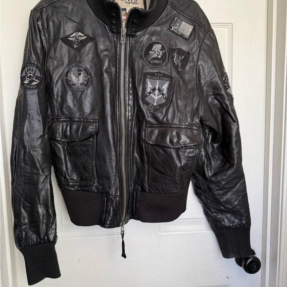 miss top gun Other - Top Gun Leather Vintage Bomber Black size 3 x